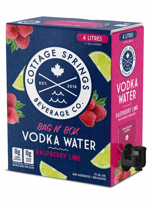 Cottage Springs Raspberry Lime Vodka Water - 4L Box