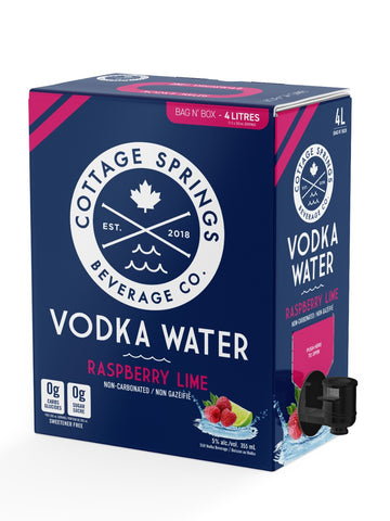 Cottage Springs Raspberry Lime Vodka Water - 4L Box