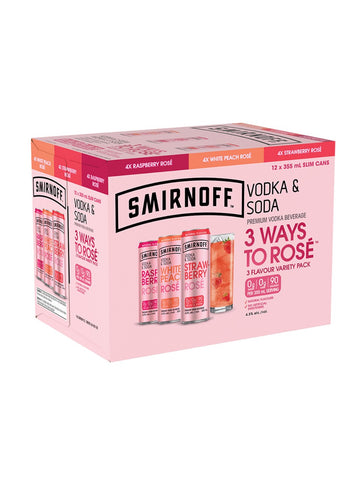 Smirnoff Vodka & Soda Rose Variety Pack