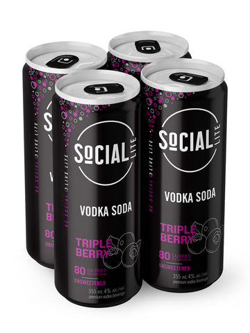 Social Lite Triple Berry Vodka Soda